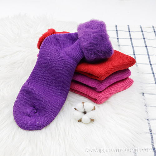 Custom candy color fleece autumn and winter socks